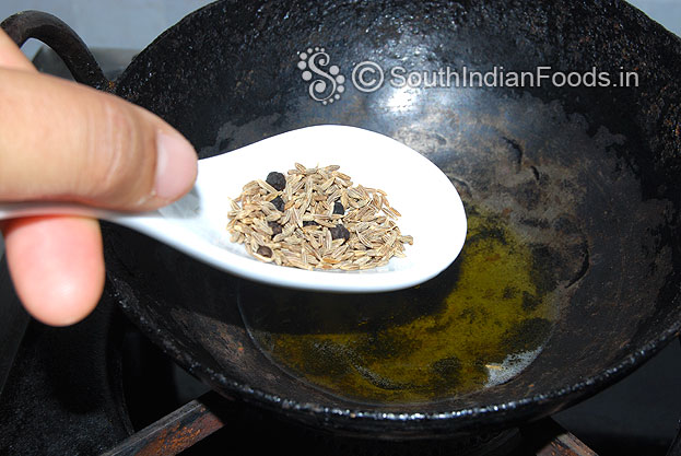 Add seasoning ingredients-cumin seeds, peppercorns