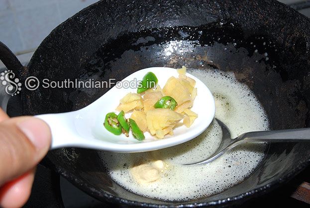Add ginger, green chilli