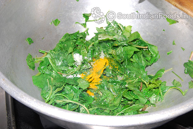 Add salt & turmeric powder mix well