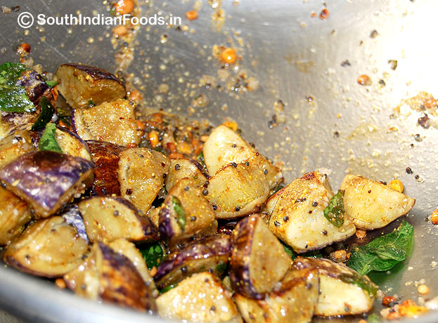 Fully fried brinjal