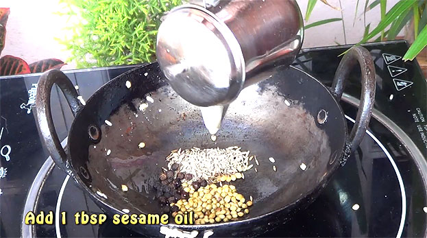 Add cumin, coriander, pepper roast