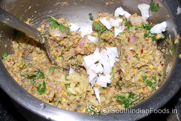 Add chopped coconut mix well