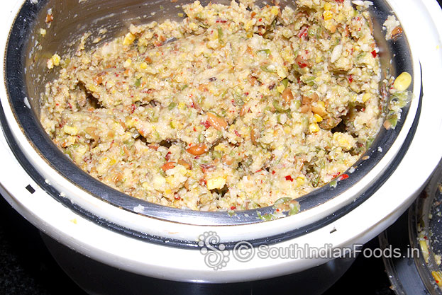 Freshly ground green gram vada mixture