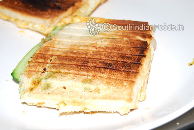 Once its ready take it out from sandwich maker