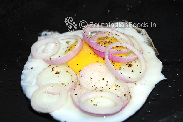 Sprinkle crushed peppercorns & salt