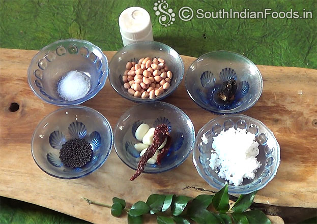 Groundnut chutney ingredients
