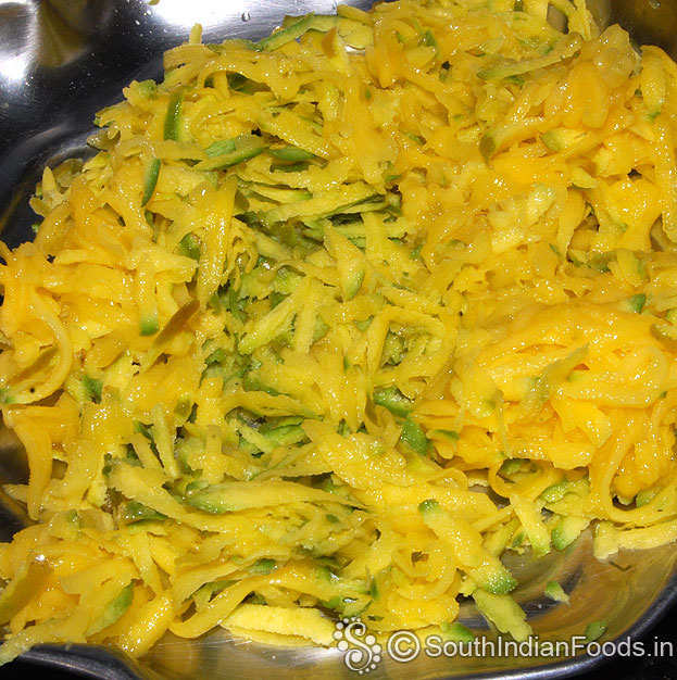 Grated mango ready