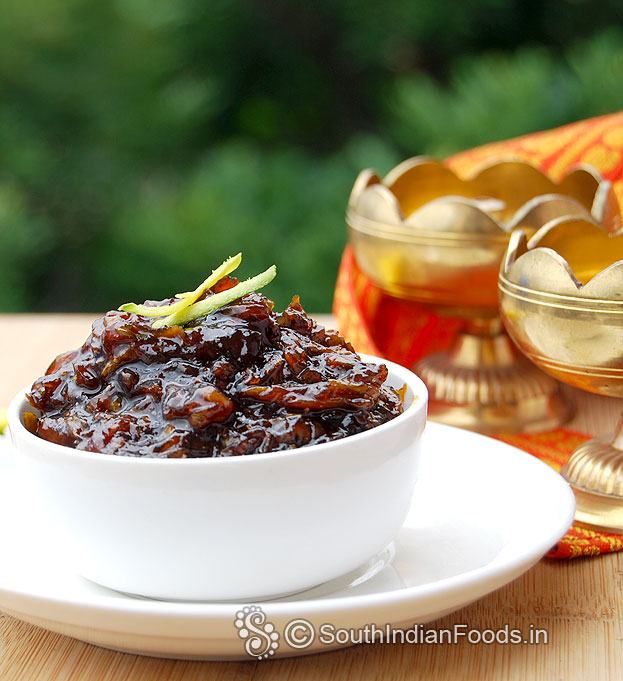 Raw mango jaggery pickle