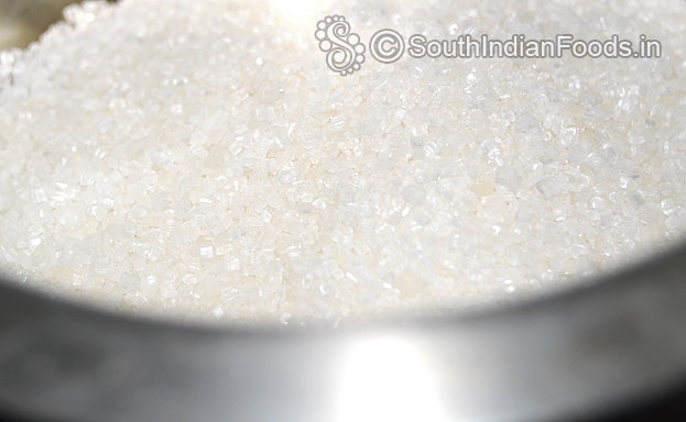 For sugar syrup add sugar in a pan