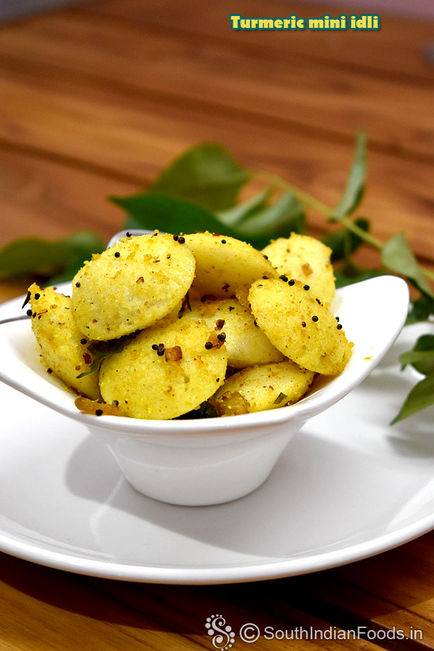 Yellow mini idli