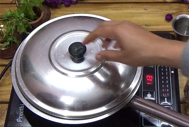 Cover lid cook for 5 min