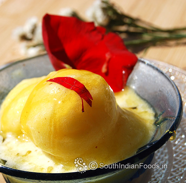 Homemade pineapple ice cream