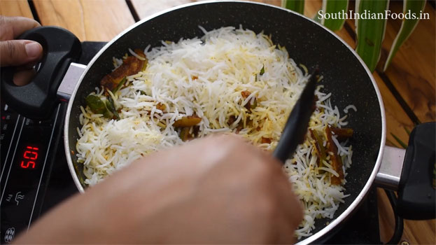 Homemade vangi bath  rice step 11