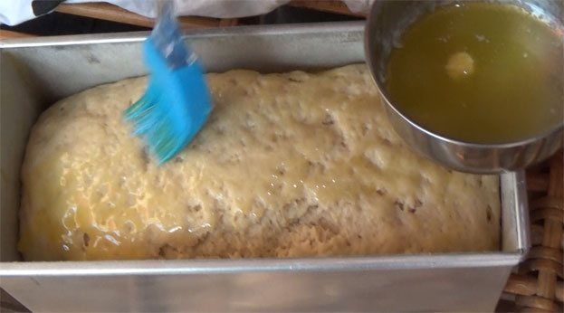 Grease with melted butter