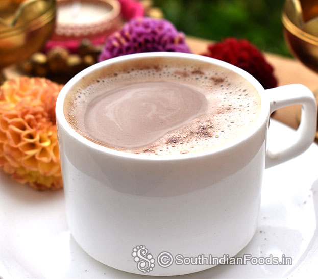 Chocolate coffee ready, serve hot