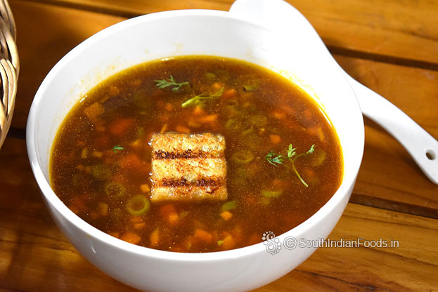 Hot and sour veg soup steps