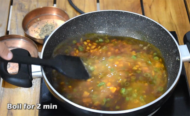 Hot and sour veg soup step 55