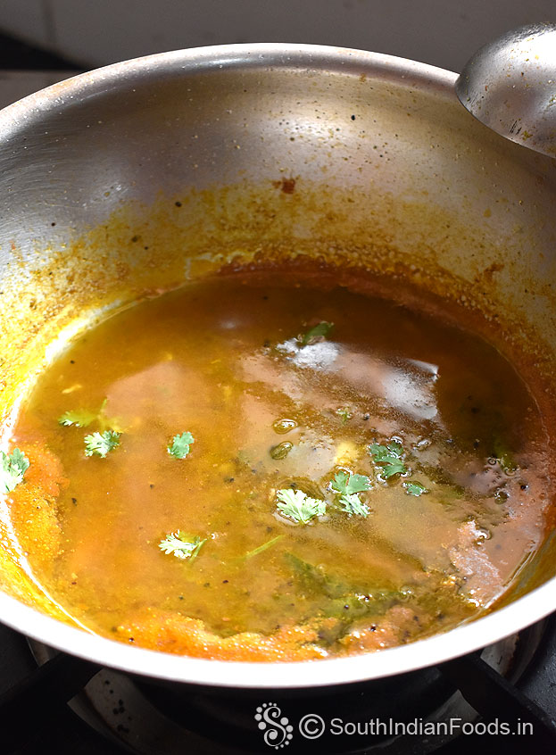 Cut off heat, add coriander leaves