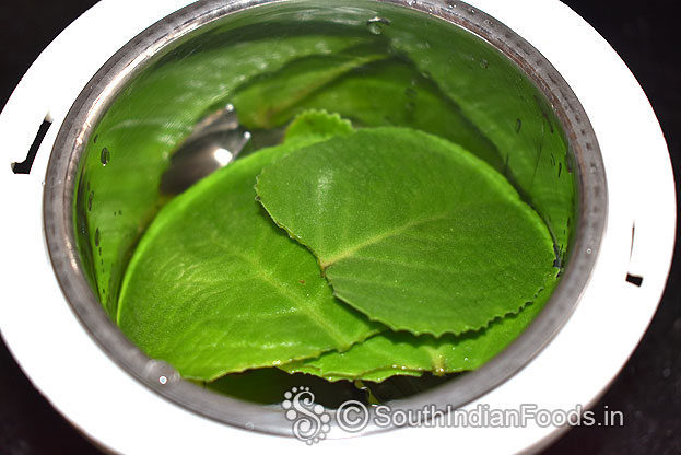In a mixie jar, add ajwain leaves