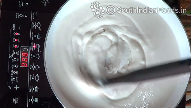 Heat pan, stir well till you get soft dough