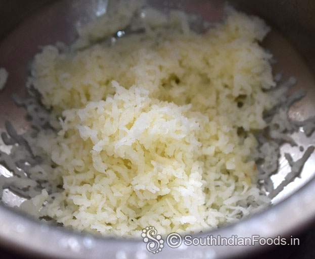 Grated potato ready