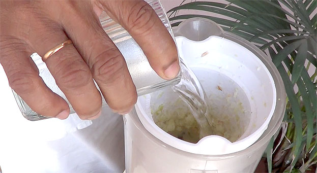 Add water finely grind