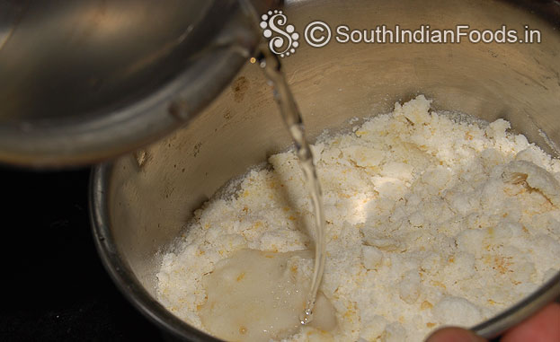 Add warm water slowly mix well