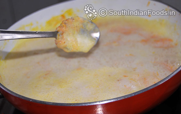 In a medium flame stir slowly till milk reduces to half