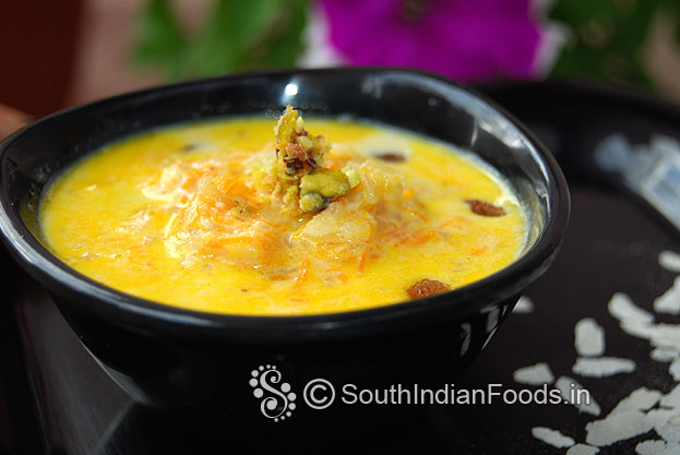 Rice flakes avalakki carrot payasam