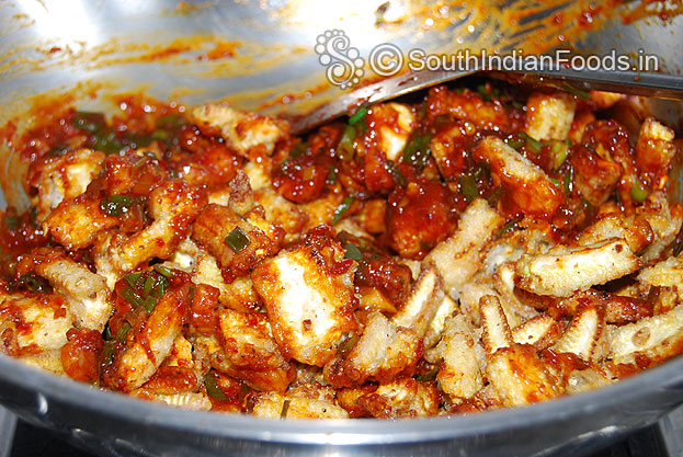 Add fried baby corn mix well