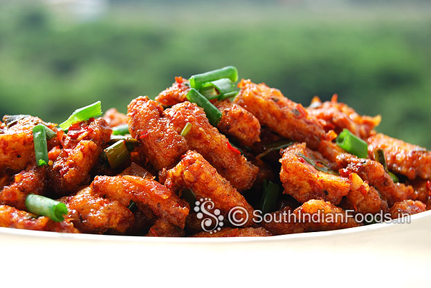 Baby corn manchurian is ready serve hot