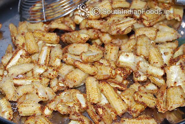 Perfectly fried crispy baby corn