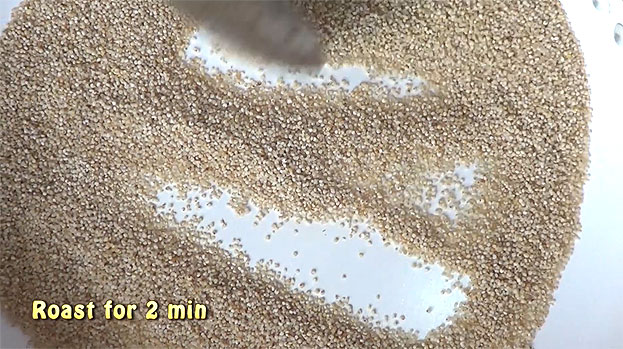 Roast barnyard millet till you get nice aroma
