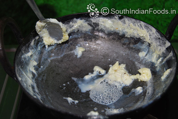 Heat pan scrape out all the malai using spoon then cut off heat