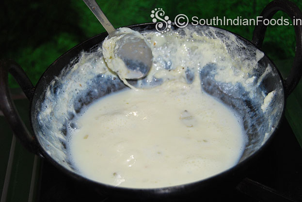 Milk basundi is ready, cut off heat
