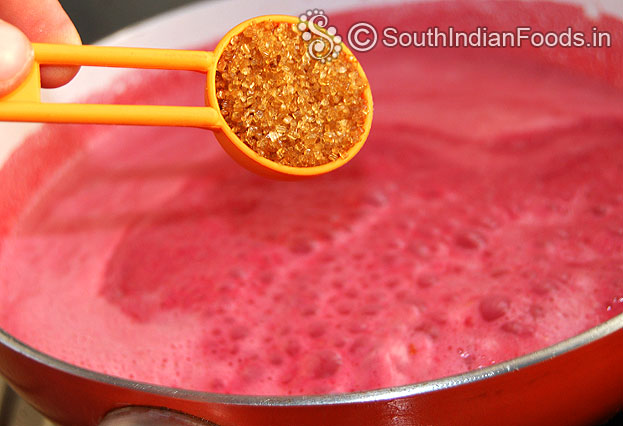 Add beetroot almond puree and brown sugar