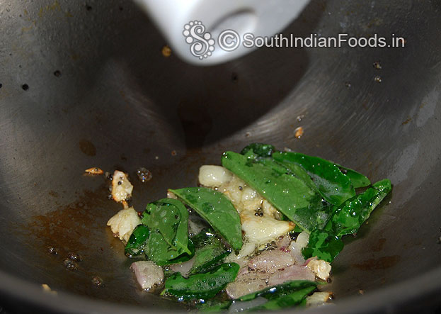 Heat oil add mustard garlic onion asafetida