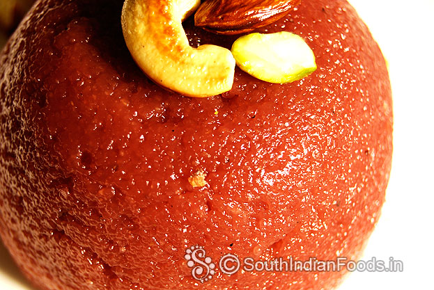 Beetroot kesari bath is ready serve hot