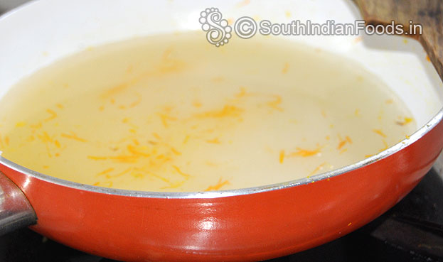 Add sugar, water, let it dissolve then cook till one string consistency