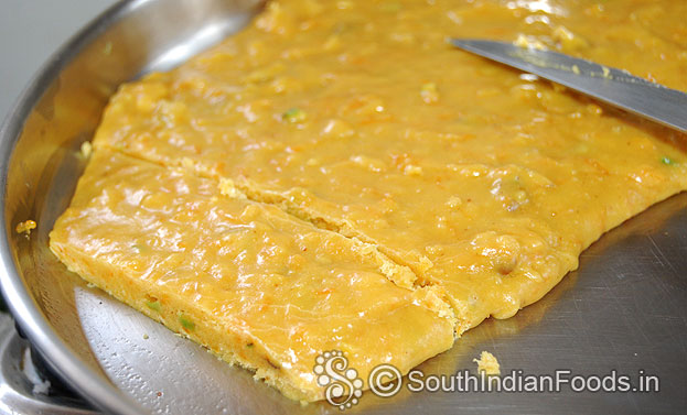 Leave it for 5 min then cut into desired shapes