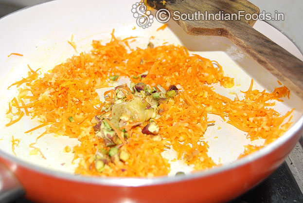 Roast carrot for 3 min