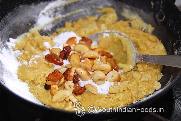 Add cashews & raisins