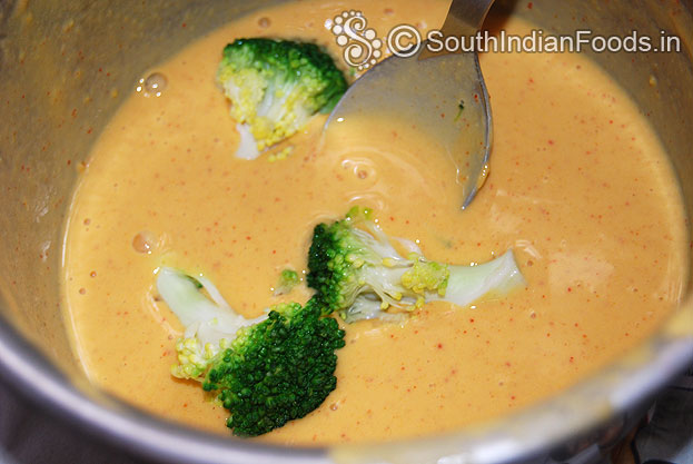 Dip broccoli into the batter