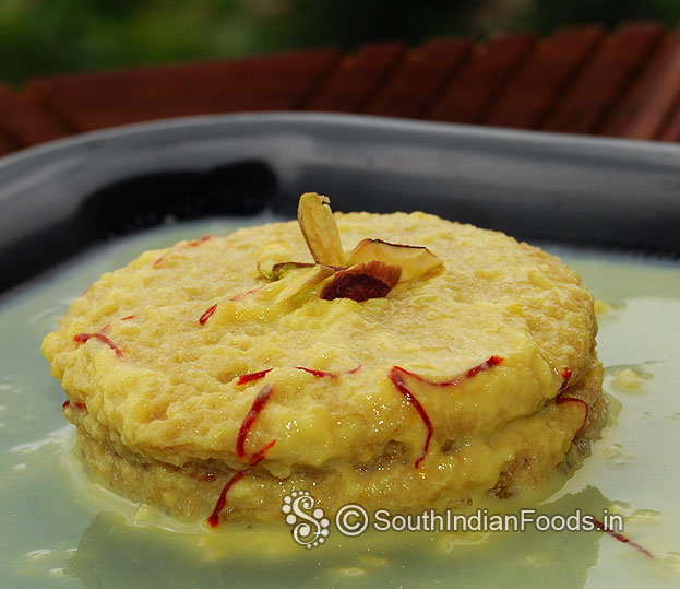 Brown bread ras malai is ready serve immediatly
