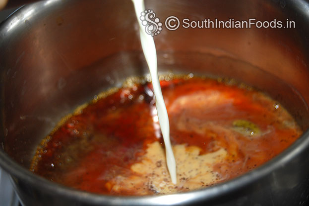 Add milk, let it boil