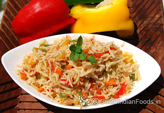 Carrot capsicum fried rice