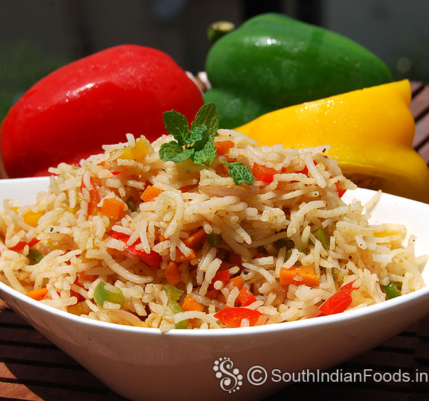 Tricolor capsicum rice