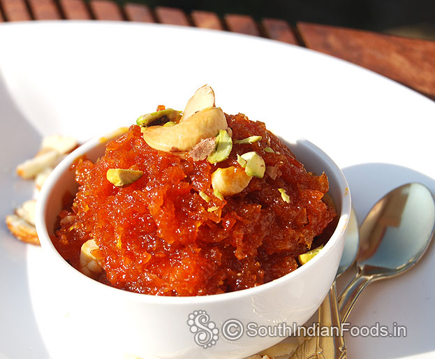 Jaggery carrot halwa