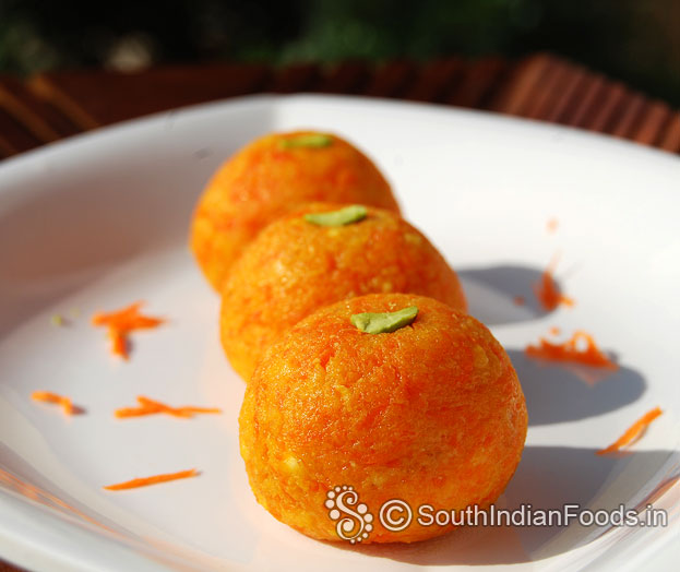 Instant carrot coconut laddu
