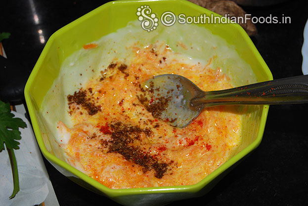 Add red chilli powder roasted cumin powder